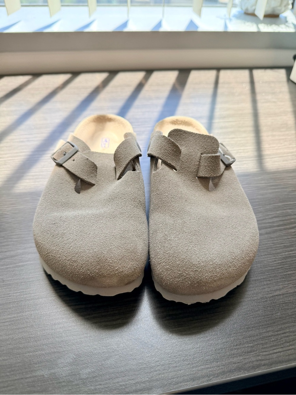 Birkenstock Boston Clog Mule in Taupe, size 38 - Picture 8 of 9